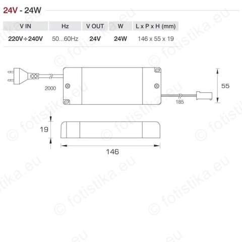 ΤΡΟΦΟΔΟΤΙΚΟ LED 24v - 24w (1-4 ΦΩΤΙΣΤΙΚA)